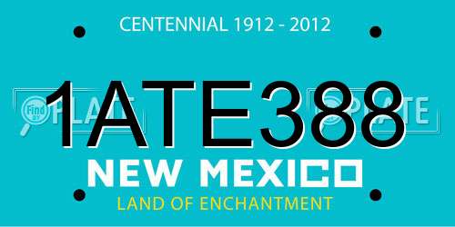 1ATE388 New Mexico License Plate