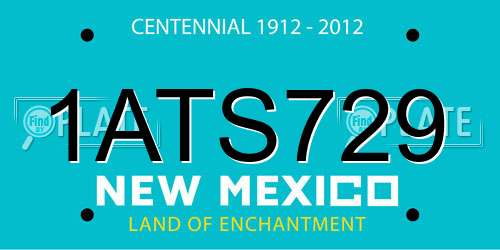 1ATS729 New Mexico License Plate