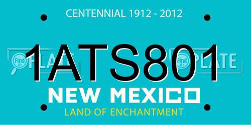 1ATS801 New Mexico License Plate