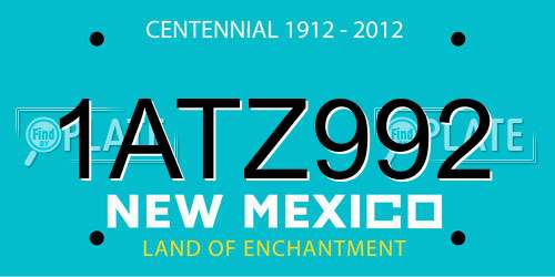 1ATZ992 New Mexico License Plate