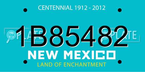 1B85482 New Mexico License Plate