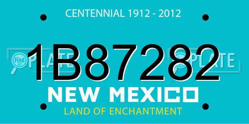 1B87282 New Mexico License Plate