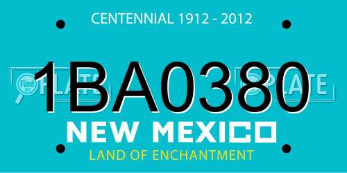 1BA0380 New Mexico License Plate