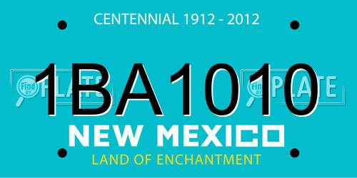 1BA1010 New Mexico License Plate