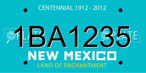 1BA1235 New Mexico License Plate
