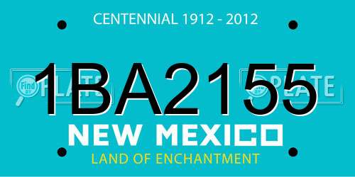 1BA2155 New Mexico License Plate
