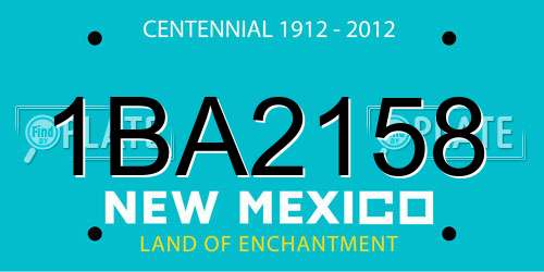1BA2158 New Mexico License Plate