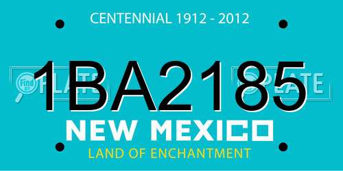 1BA2185 New Mexico License Plate