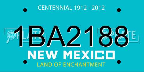1BA2188 New Mexico License Plate