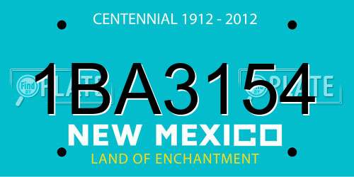 1BA3154 New Mexico License Plate