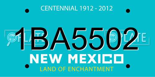 1BA5502 New Mexico License Plate