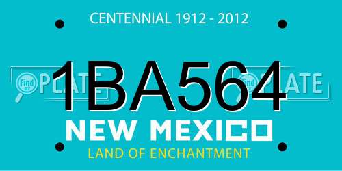 1BA564 New Mexico License Plate