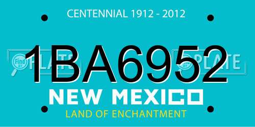 1BA6952 New Mexico License Plate