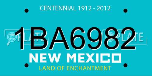 1BA6982 New Mexico License Plate