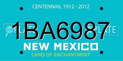 1BA6987 New Mexico License Plate