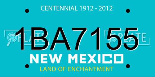 1BA7155 New Mexico License Plate