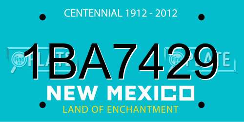 1BA7429 New Mexico License Plate