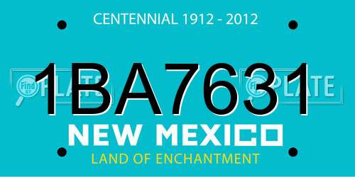 1BA7631 New Mexico License Plate