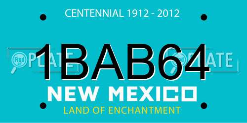 1BAB64 New Mexico License Plate