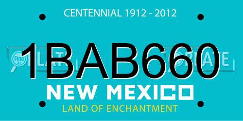 1BAB660 New Mexico License Plate