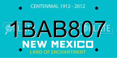 1BAB807 New Mexico License Plate