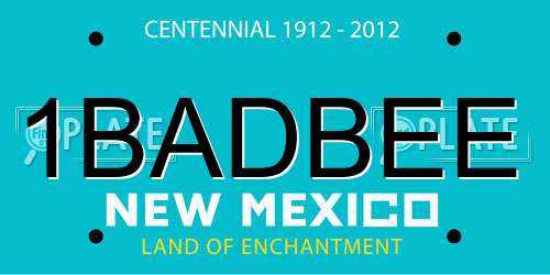 1BADBEE New Mexico License Plate