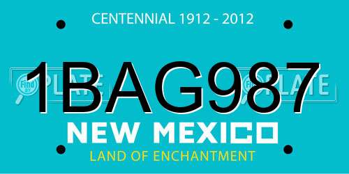 1BAG987 New Mexico License Plate