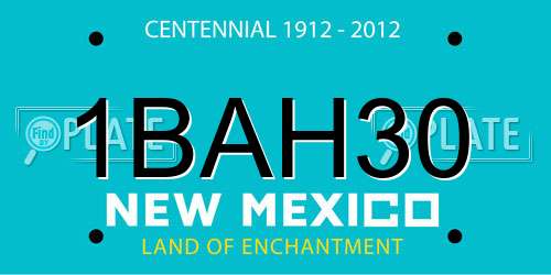 1BAH30 New Mexico License Plate