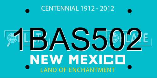 1BAS502 New Mexico License Plate