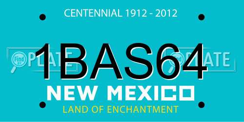1BAS64 New Mexico License Plate