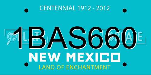 1BAS660 New Mexico License Plate