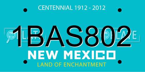 1BAS802 New Mexico License Plate