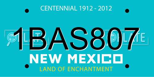 1BAS807 New Mexico License Plate