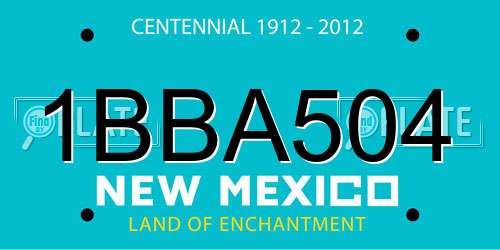 1BBA504 New Mexico License Plate