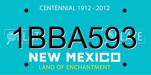 1BBA593 New Mexico License Plate