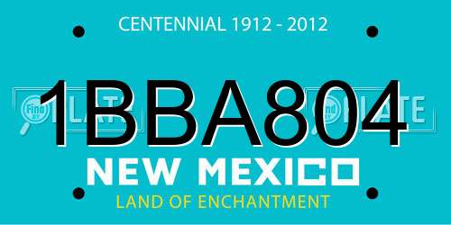 1BBA804 New Mexico License Plate