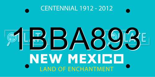 1BBA893 New Mexico License Plate