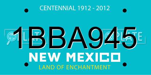1BBA945 New Mexico License Plate