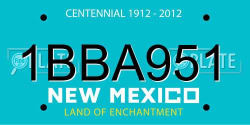 1BBA951 New Mexico License Plate