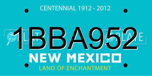 1BBA952 New Mexico License Plate