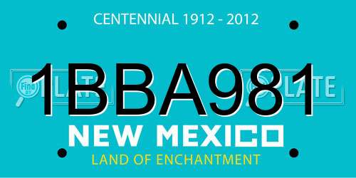 1BBA981 New Mexico License Plate
