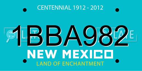 1BBA982 New Mexico License Plate