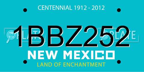 1BBZ252 New Mexico License Plate