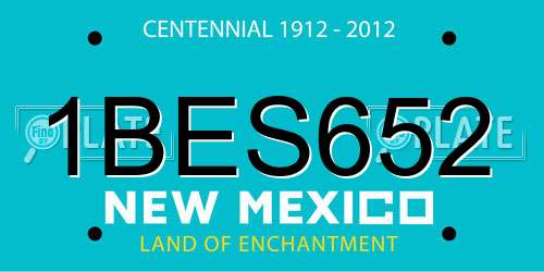 1BES652 New Mexico License Plate