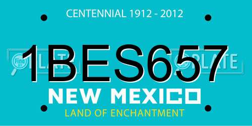 1BES657 New Mexico License Plate