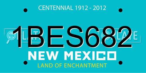 1BES682 New Mexico License Plate