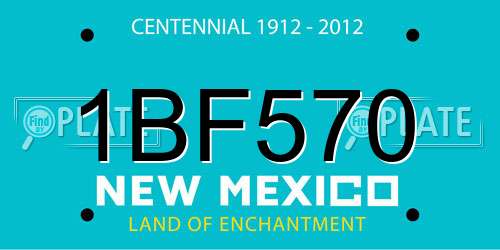 1BF570 New Mexico License Plate