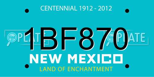 1BF870 New Mexico License Plate