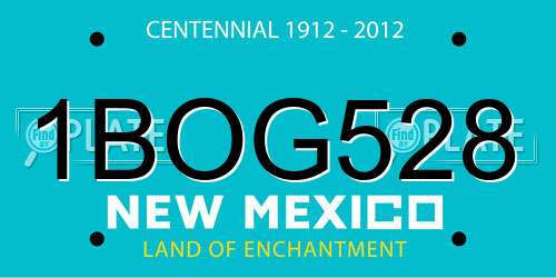 1BOG528 New Mexico License Plate