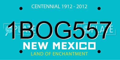 1BOG557 New Mexico License Plate